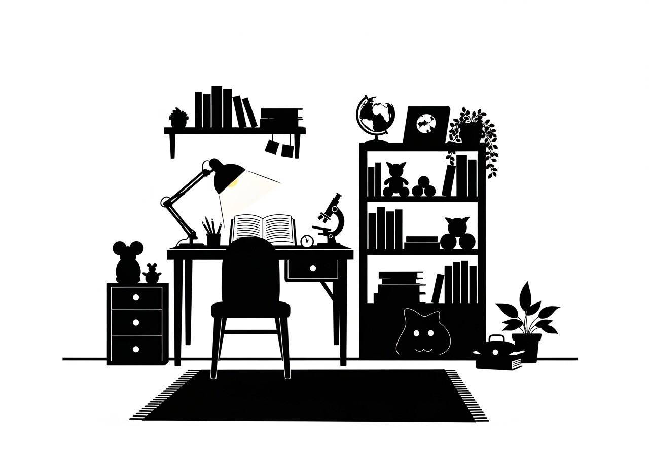 Silhouette Home Office Chair Bookshelf
