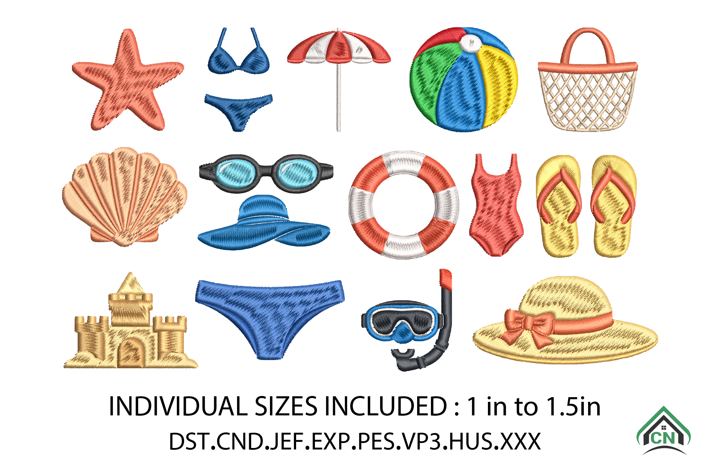 Beach & Pool Summer Mini Embroidery File