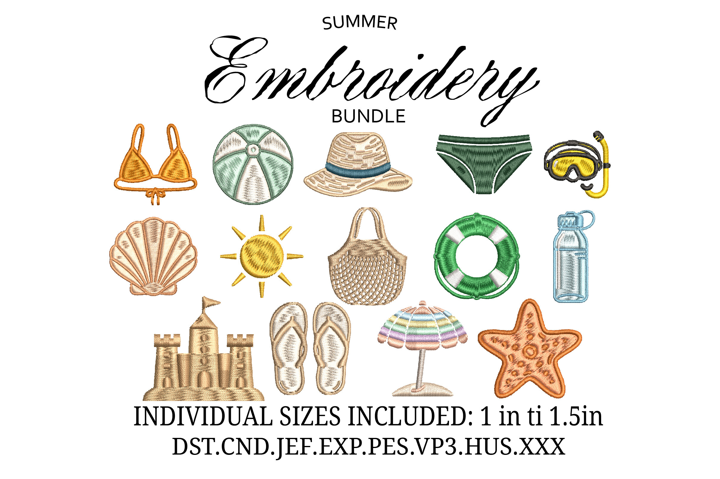 Beach & Pool Summer Mini Embroidery Set