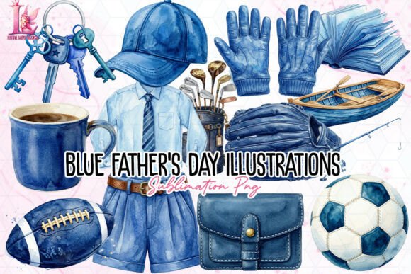 Blue Father's Day Illustrations