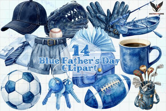 Blue Father's Day Pack PNG