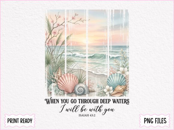 Christian Bible Verse Beach Quote PNG