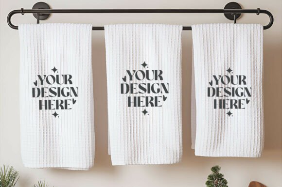 Christmas Blank Kitchen Towel Mockup
