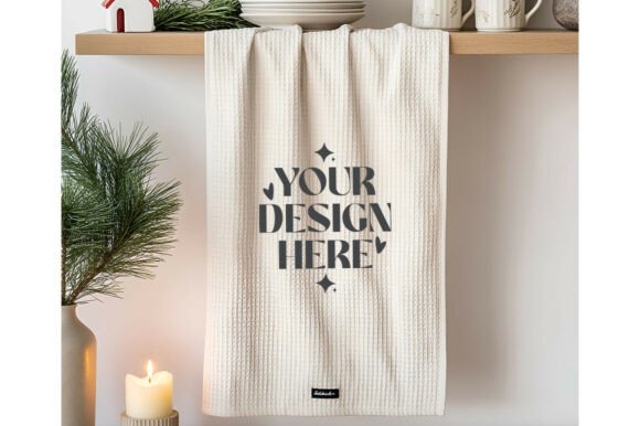 Christmas Blank Kitchen Towel Mockup