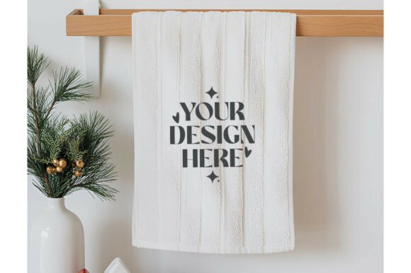 Christmas Blank Kitchen Towel Mockup
