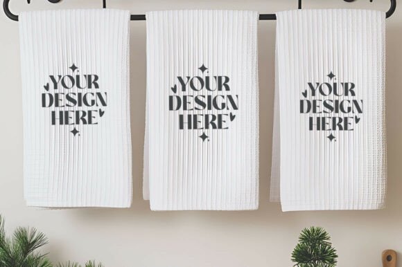 Christmas Blank Kitchen Towel Mockup Graphics