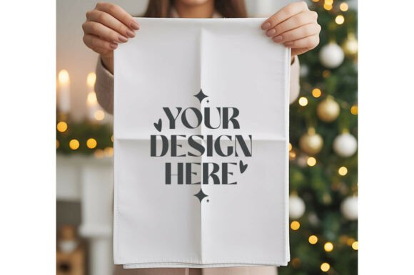 Christmas Kitchen Towel Mockup