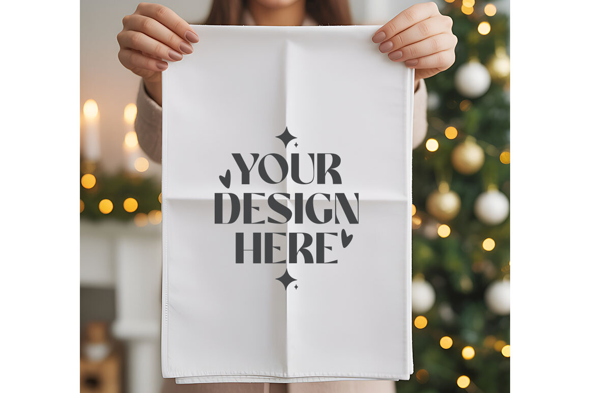 Christmas Kitchen Towel Mockup