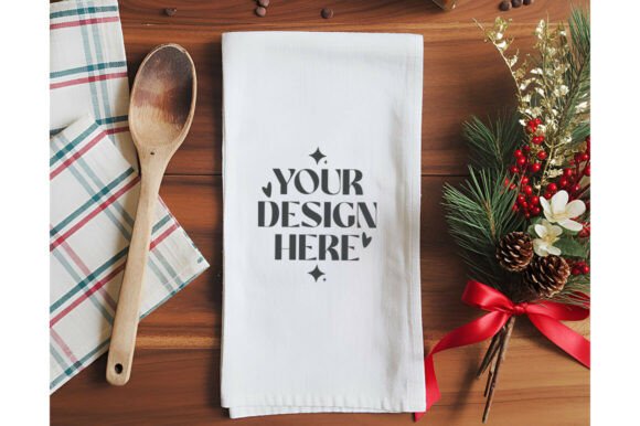 Christmas Kitchen Towel Mockup