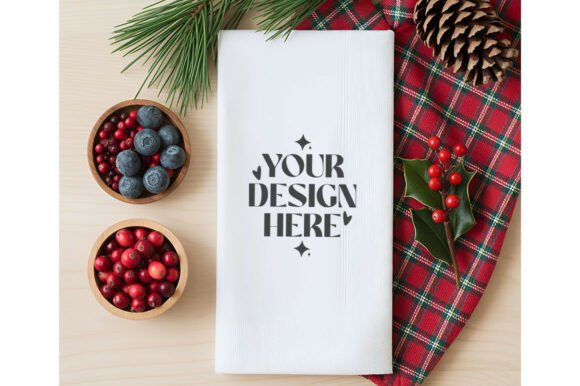 Christmas Kitchen Towel Mockup