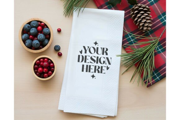 Christmas Kitchen Towel Mockup