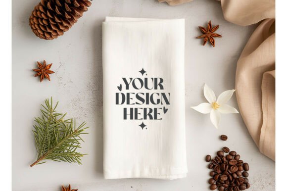 Christmas Kitchen Towel Mockup