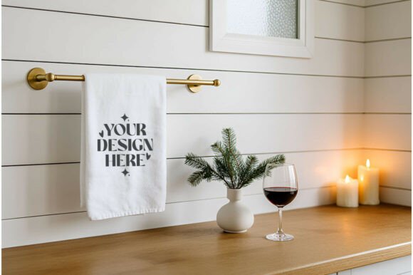 Christmas Kitchen Towel Mockup