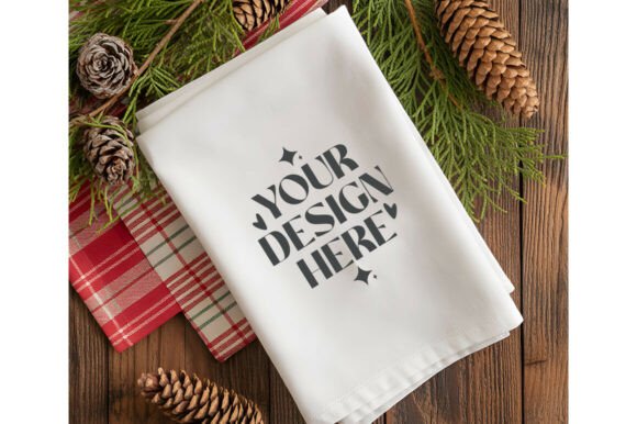 Christmas Kitchen Towel Mockup