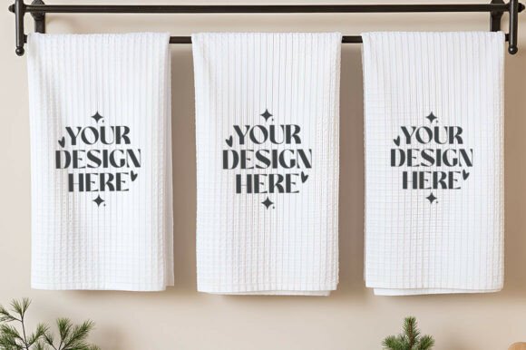 Christmas Blank Kitchen Towel Mockup
