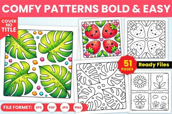 Preview of Comfy Patterns Bold & Easy Coloring Book coloring pages for adults