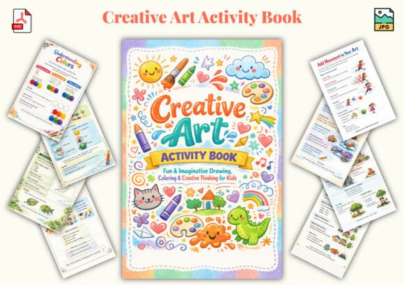Creative Art Activity Book Gráfico Interiores KDP Por KDPLab