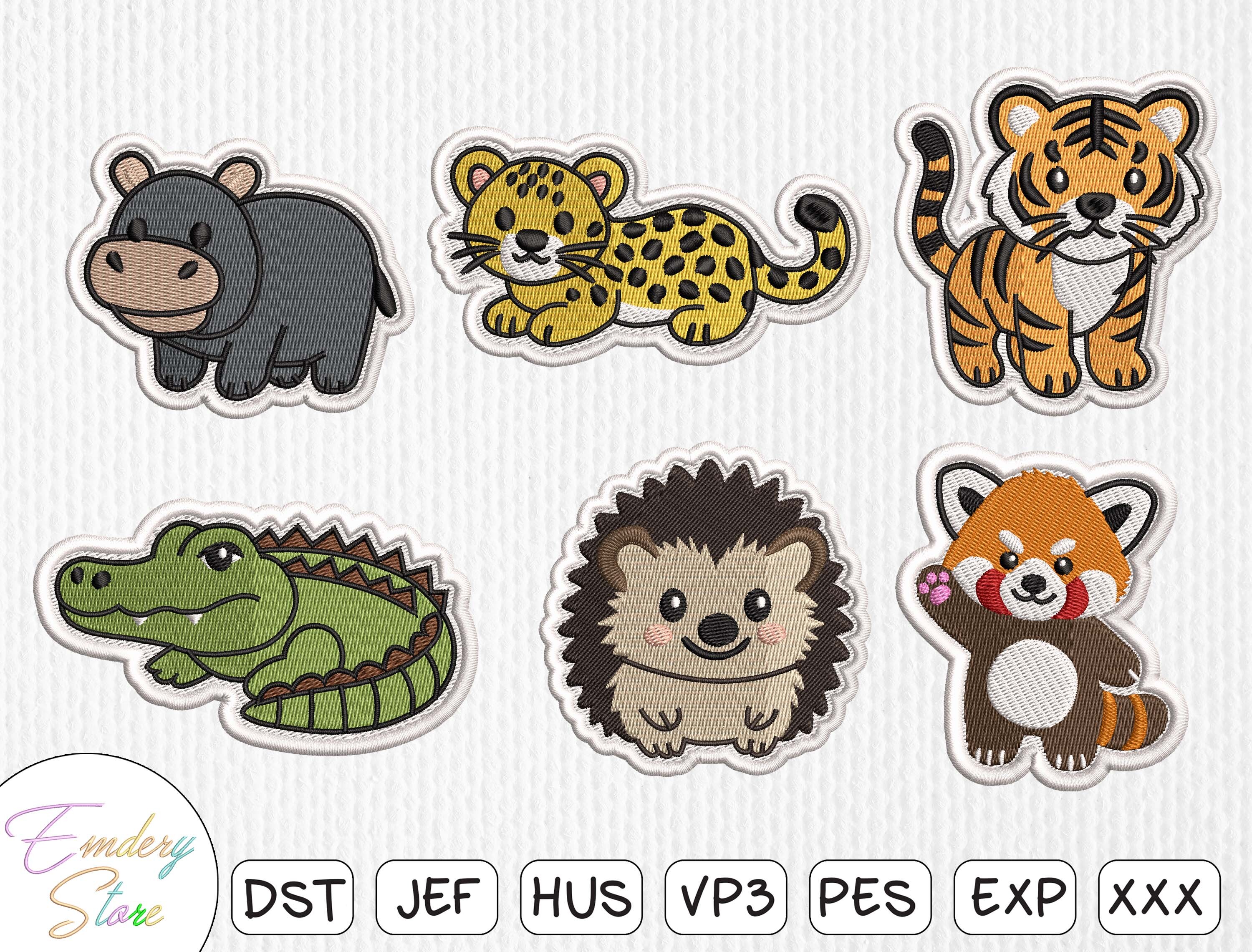Cute Animal Patch Embroidery Design Set
