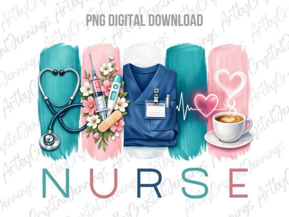 Medical ICU Nurse RN Brushstroke PNG Graphic By ArtbyCrystalJennings medical-icu-nurse-rn-brushstroke-png-graphic-by-artbycrystaljennings