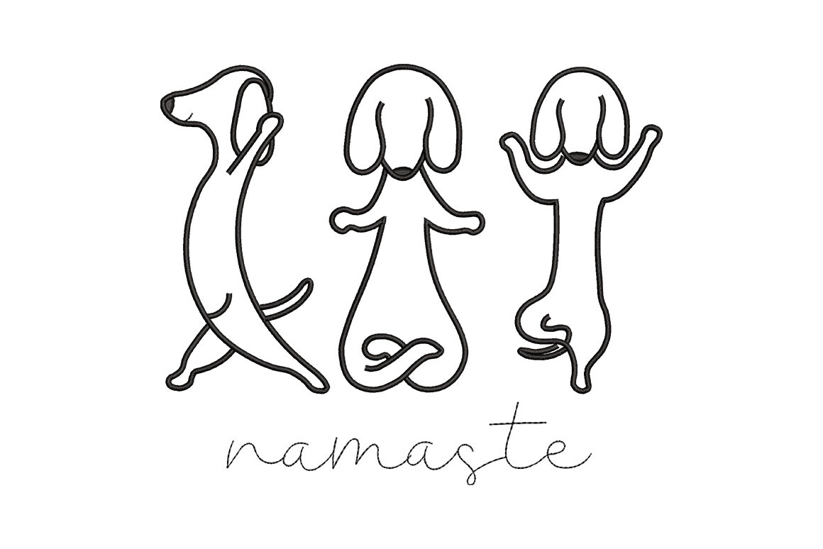 Cute Dog Outline Embroidery Set