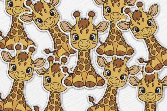 Cute Giraffe Patches Embroidery Design