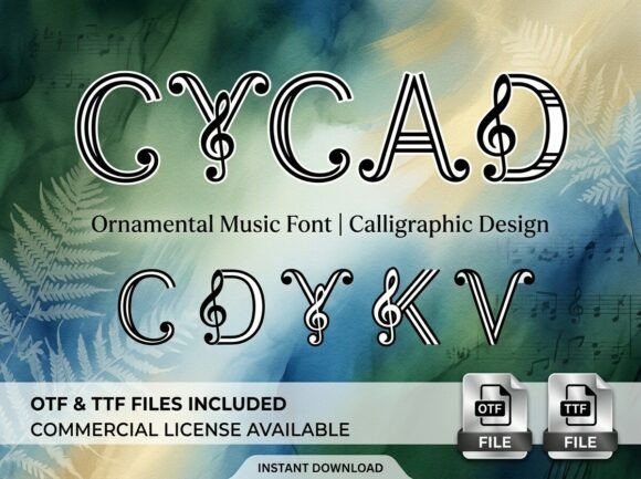 Cycad Font PNG with transparent background - Preview 2