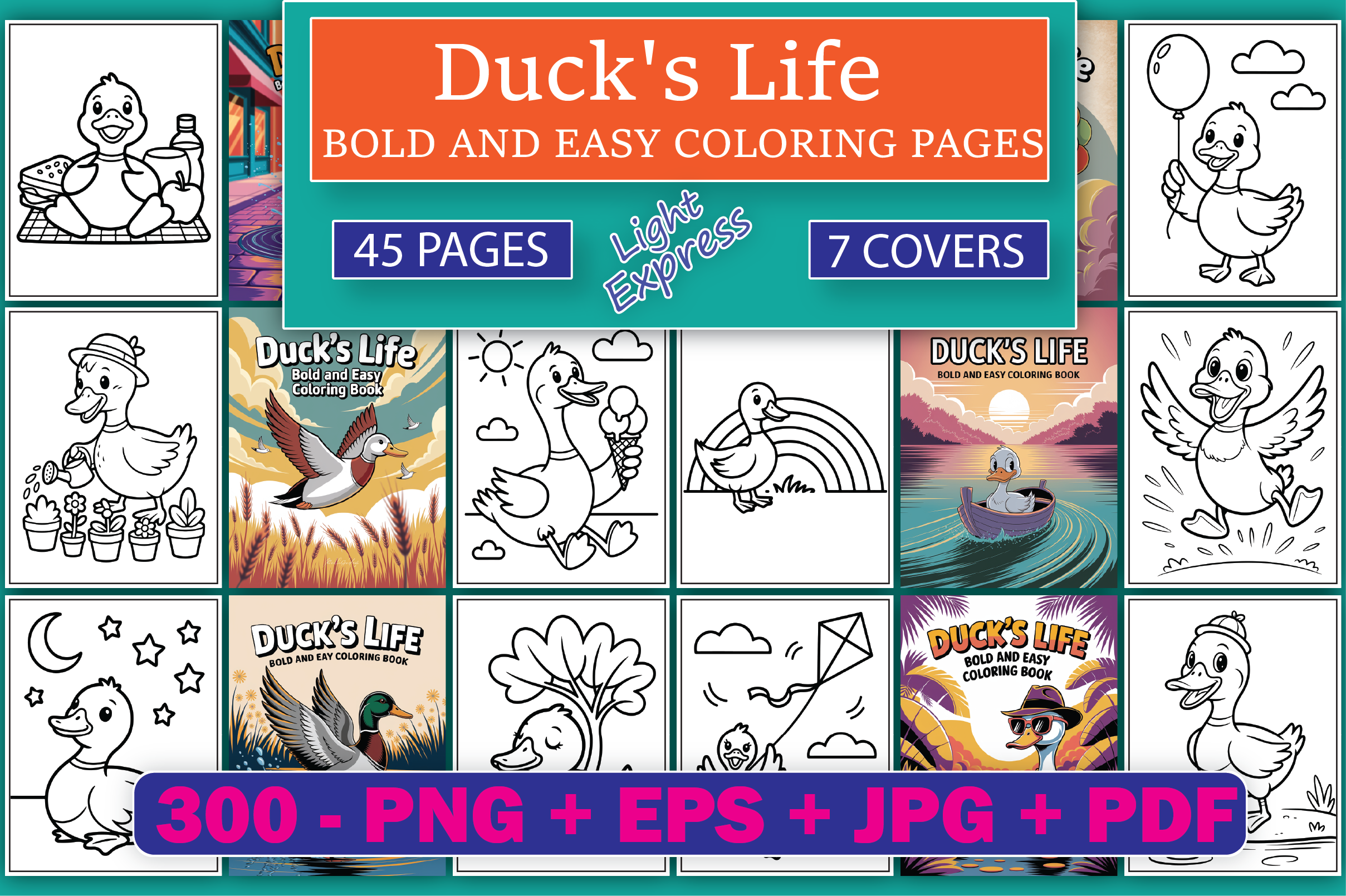 Duck's Life Coloring Pages for Kids