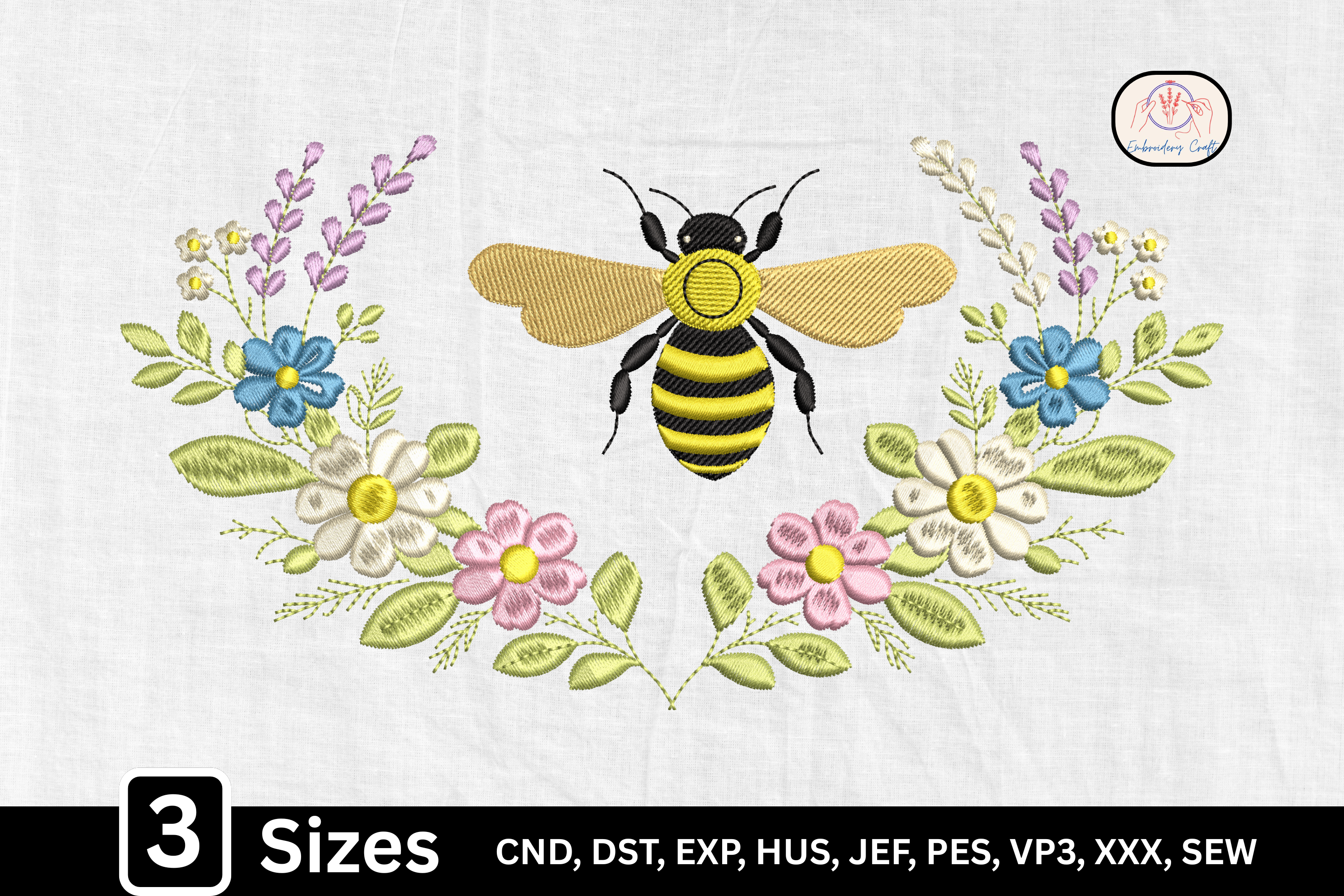 Floral Wreath Honey Bee