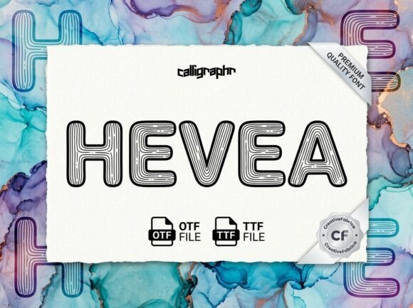 Hevea Font PNG with transparent background - Preview 1