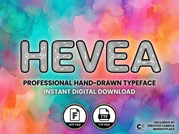 Hevea Font PNG with transparent background - Preview 2