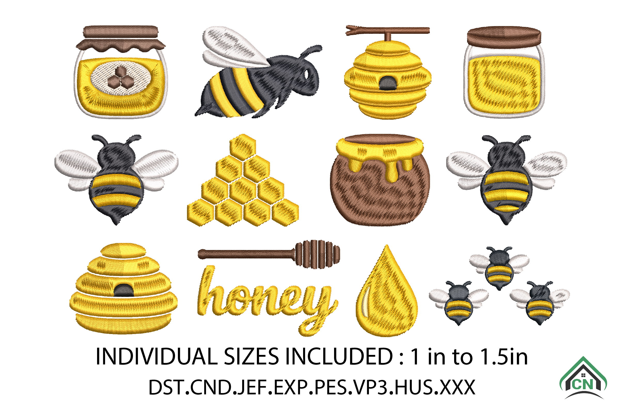 Honey Bee Mini Embroidery Bundle