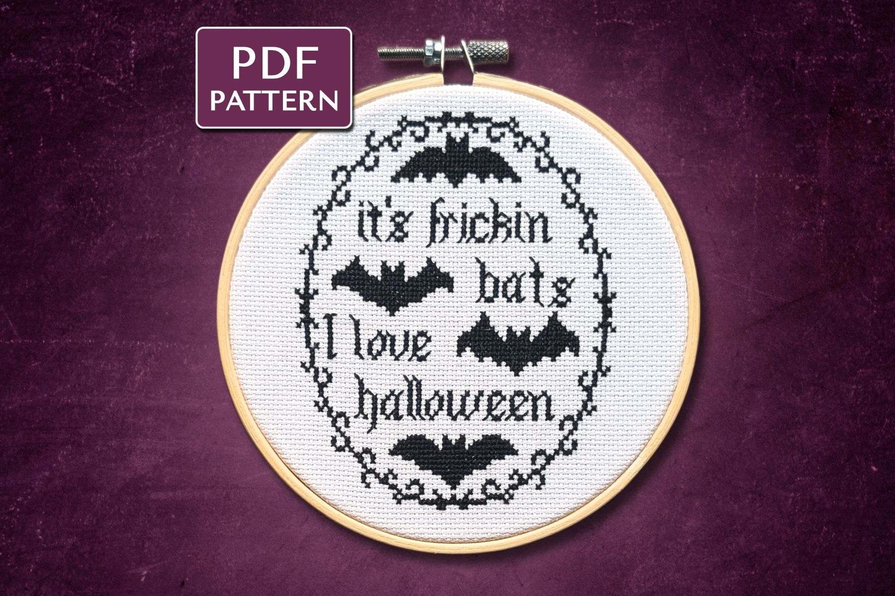 I Love Halloween Cross Stitch Pattern