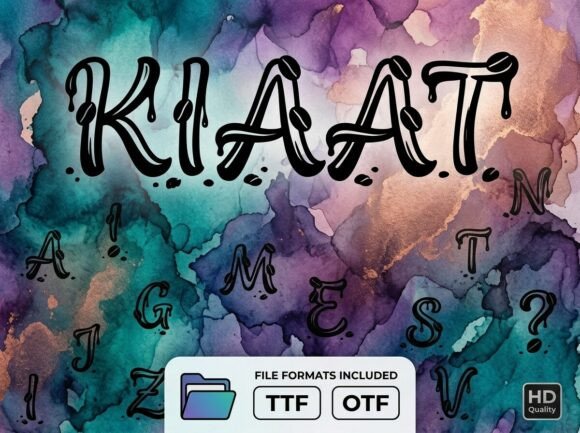 Kiaat Font PNG with transparent background - Preview 1