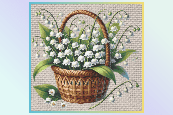 Lily of the Valley Basket Cross-stitch