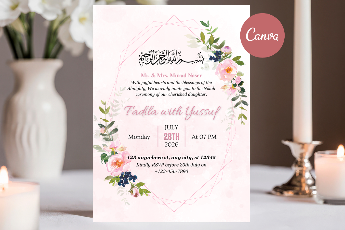 Muslim Wedding Invitation Template
