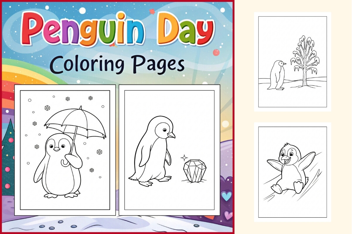 Penguin Day Coloring Pages for Kids