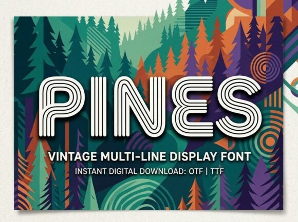 Pines Font PNG with transparent background - Preview 1