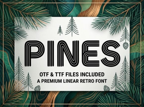 Pines Font PNG with transparent background - Preview 2