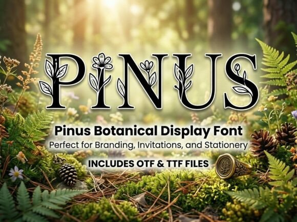 Pinus Font PNG with transparent background - Preview 2