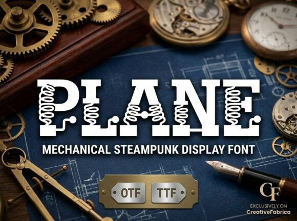 Plane Font PNG with transparent background - Preview 1