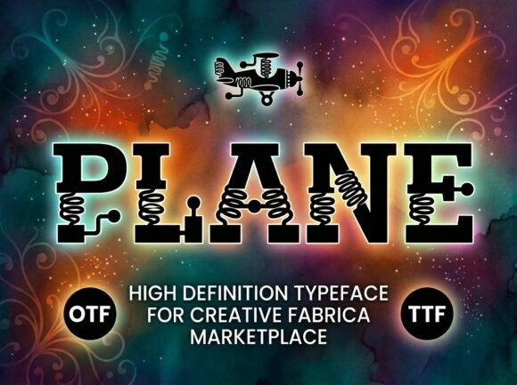 Plane Font PNG with transparent background - Preview 2