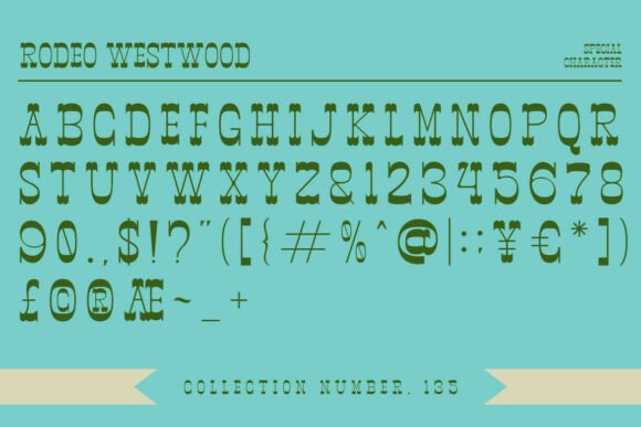 Rodeo Westwood Font PNG with transparent background - Preview 1