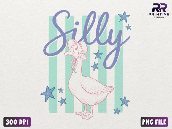Silly Goose Preppy Striped PNG
