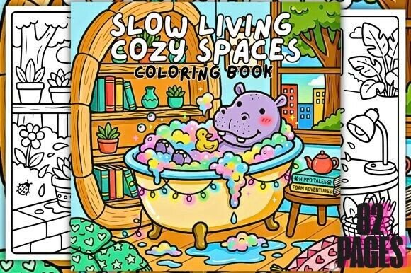 Slow Living Cozy Spaces Coloring Book