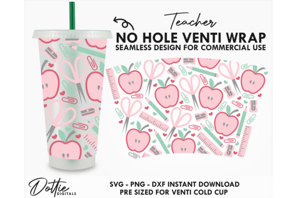 Teacher Cold Cup No Hole SVG 24oz