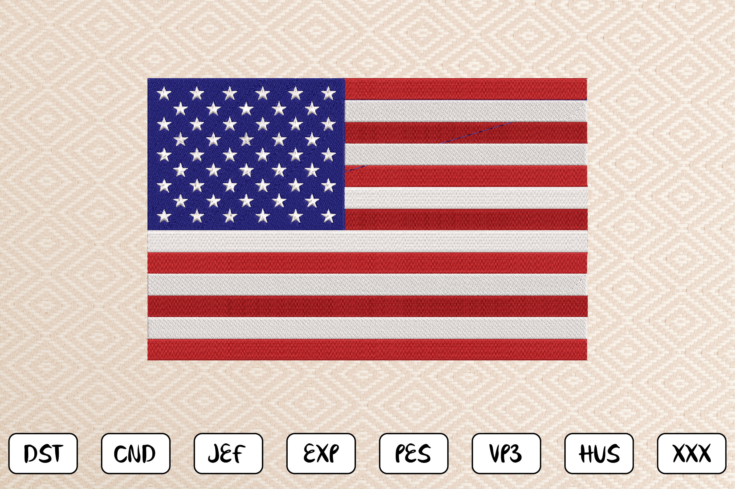 USA Flag Embroidery Design