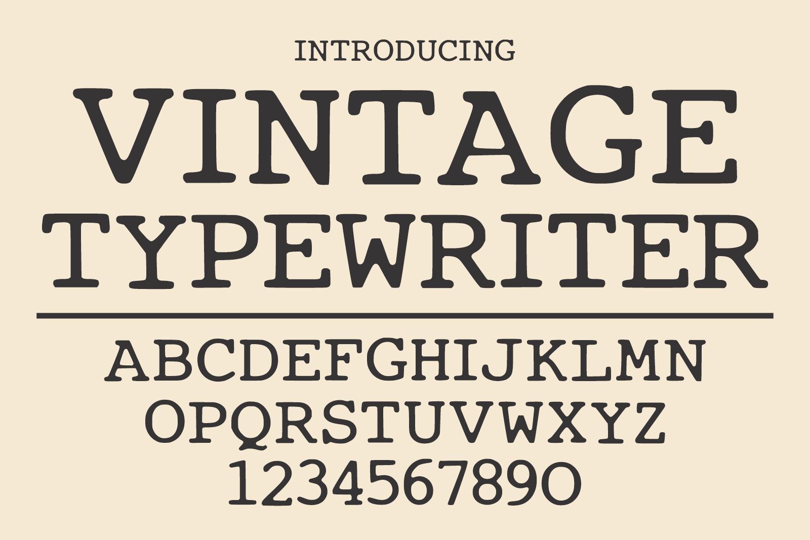 Vintage Typewriter preview: clean editorial serif