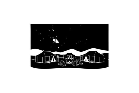 Glamping Under Starry Night Sky Vector I