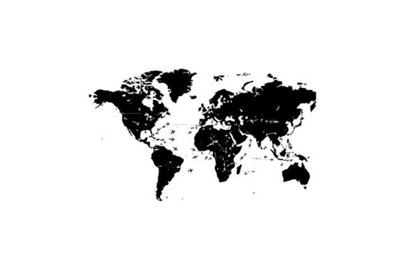 World Map Continents Flat Design Vector Graphic by sctchcreations ...