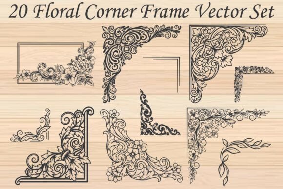 20 Floral Corner Frame